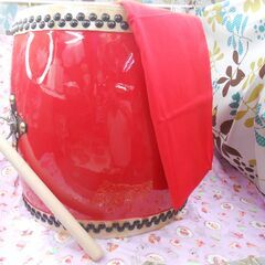 新品未使用32.980円　エイサー大太鼓44cm*48cm サージ/モス布　撥付きで安心の画像