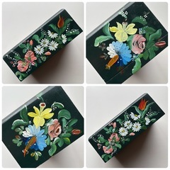 トールペイント　花　ティッシュボックスの画像