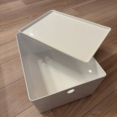 ご自宅のお片付けに◎積み重ねOK！IKEA収納BOX 4セット(蓋付き3/蓋なし1)の画像