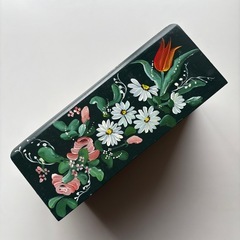 トールペイント　花　ティッシュボックスの画像