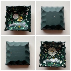 トールペイント　花　小物入れ　2個セットの画像