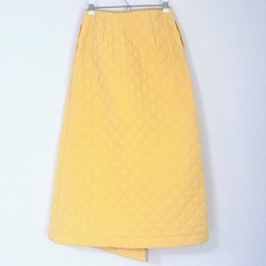 新品【Lily Brown リリーブラウン】キルティングスカート 秋冬 イエロー 0サイズ Sサイズの画像
