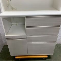 ニトリ 食器棚 キッチンボード ホワイト 状態良好 珪藻土板付き W1000×D500×H2050 インテリア 食器庫 キッチン家具 Y2364の画像