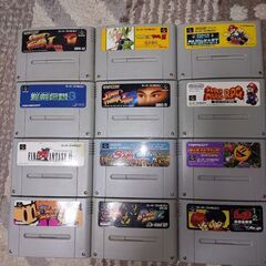 ニンテンドースーパーファミコン本体、配線一式、カセットも画像から選べる計５本付き♪まとめ売り❗任天堂♪寒くて引きこもるならこれで(笑)の画像