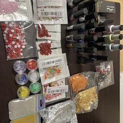 ネイルチップ　ジェルネイル　パーツ　スタンプ　シール　大量セットの画像