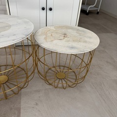 センターテーブル サイドテーブル カフェテーブル ミニテーブル 2個セットの画像