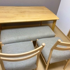 ニトリ　ダイニングテーブル　ダイニングチェア　Nコレクション　4点セット の画像