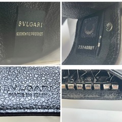 BVLGARI ブルガリ キーケース ミレリゲ レザー メンズ レディース　黒の画像