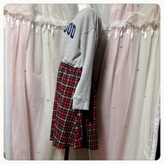 ꒰Power To The People꒱ドッキング 長袖ワンピース カジュアルの画像