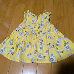 綿ワンピース　80　記名ありの画像