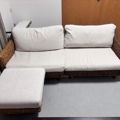 11月上旬まで！　-アバカ3人掛けソファ＋オットマン- の画像