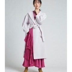 新品【CELFORD】シルク混リブニットプルオーバー パープル 36 Sサイズの画像