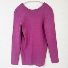 新品【CELFORD】シルク混リブニットプルオーバー パープル 36 Sサイズの画像