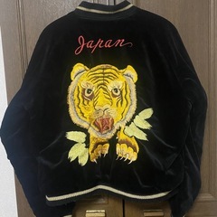 【Y00013】テーラー東洋　スカジャン　 別珍×サテンキルティング　Mの画像