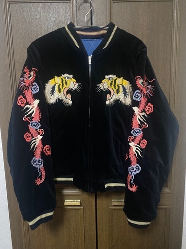 【Y00013】テーラー東洋　スカジャン　 別珍×サテンキルティング　M