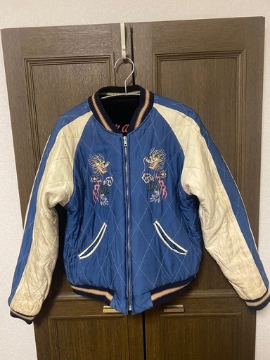 【Y00013】テーラー東洋　スカジャン　 別珍×サテンキルティング　M