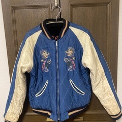 【Y00013】テーラー東洋　スカジャン　 別珍×サテンキルティング　Mの画像