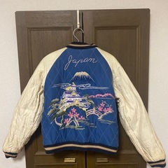 【Y00013】テーラー東洋　スカジャン　 別珍×サテンキルティング　Mの画像