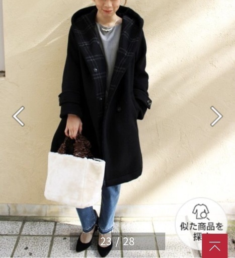 #未使用に近い#ペルルペッシュ#ウールフードコート#ブラック#サイズ36#日本製