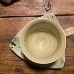 ②やちむん　コーヒー/ティーカップ＆トライアングルソーサーの画像