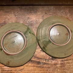 やちむん　魚紋線掘り平皿　2枚セットの画像