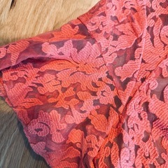 オレンジレースパーティードレスの画像