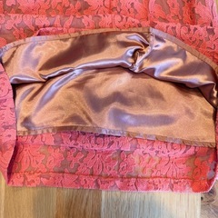 オレンジレースパーティードレスの画像