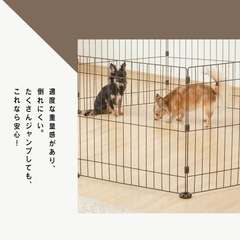 ペットサークル 犬 サークル 折りたたみ 折り畳み ケージ ゲージ 小型犬 8角形 多頭飼い うさぎ 小動物 ペットフェンス フェンス ゲート 8枚 8面 パネル サークル 八角形アイリスオーヤマの画像