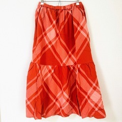 新品タグ付【Samansa Mos2】柄アソート裾ティアードスカート 秋冬の画像