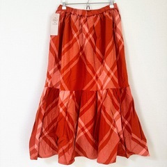 新品タグ付【Samansa Mos2】柄アソート裾ティアードスカート 秋冬の画像