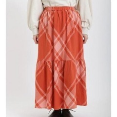 新品タグ付【Samansa Mos2】柄アソート裾ティアードスカート 秋冬の画像