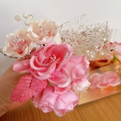 美品！！花飾り ヘアアクセサリー 和装小物成人式・振袖・浴衣用　髪飾りセット 和装 卒業式 花の画像