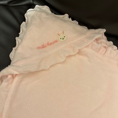 ミキハウス　無撚糸アフガン　おくるみ　ピンク　うさぎ　の画像