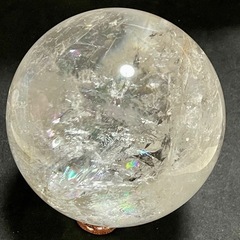 虹入り水晶　スフィア（丸玉）　約8cm 790g 特大　の画像
