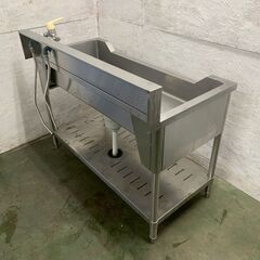 タニコー ステンレス製 舟形シンク 水栓付き W1200×D600×H800 厨房 厨房機器 店舗 店舗用品 ステンレスシンク 1槽シンク 中段付き Y2376YGの画像