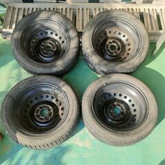 残5㍉ 155/65R14 修理有？ 2018年製 冬スタッドレス タイヤ ホイールの画像