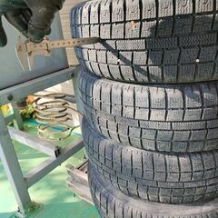 残5㍉ 155/65R14 修理有？ 2018年製 冬スタッドレス タイヤ ホイールの画像