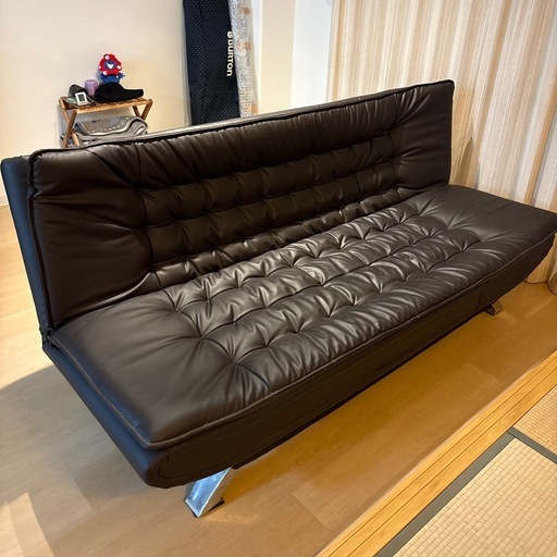 【美品】ニトリ 3WAYソファベッド（2～3人掛け）リクライニング・合成皮革【11/7迄限定】