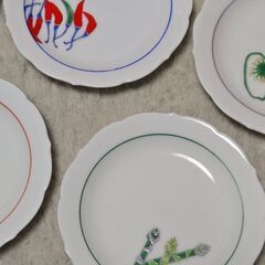 深川製磁 小皿5枚 豆皿 陶器 食器 蓮根 葱 唐辛子 ピーマン アスパラガスの画像