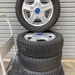 No.135スタットレスタイヤ155/65/13 4H PCD100 アルミ付4本セットの画像