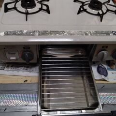 美品　ガスコンロ　水無しグリル搭載　プロパンガス　LPガスコンロ　ガスレンジ　ガステーブルの画像