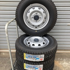 No.140 未使用スタットレスタイヤ145r12 4H PCD100 スチールホイール付4本セットの画像