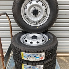 No.141 未使用スタットレスタイヤ145r12 4H PCD100 スチールホイール付4本セットの画像