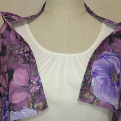 ストール　パープル×花②の画像