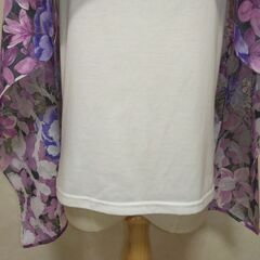 ストール　パープル×花②の画像