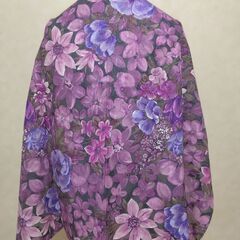 ストール　パープル×花②の画像