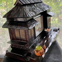 古民家置き時計　稼動品　美品　リメイクOH済　機械式　オルゴール付 木製の画像