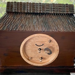 古民家置き時計　稼動品　美品　リメイクOH済　機械式　オルゴール付 木製の画像