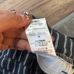 トップバリュー　ストライプパンツ　Mの画像