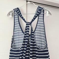 タンクトップ ワンピース 紺色 ボーダー M レディースの画像
